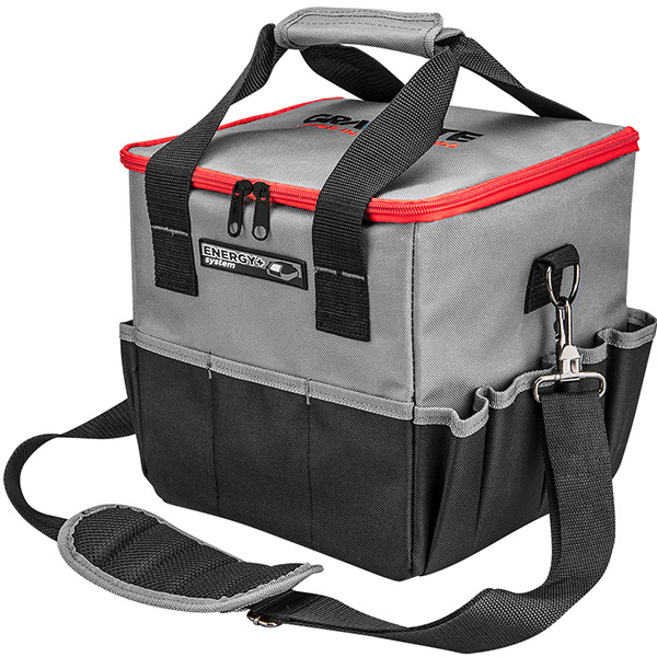 Masina de gaurit, lanterna, acumulator 18V/2Ah si incarcator acumulator 2.3Ah Energy+, geanta de transport GRAPHITE 58G016 HardWork ToolsRange