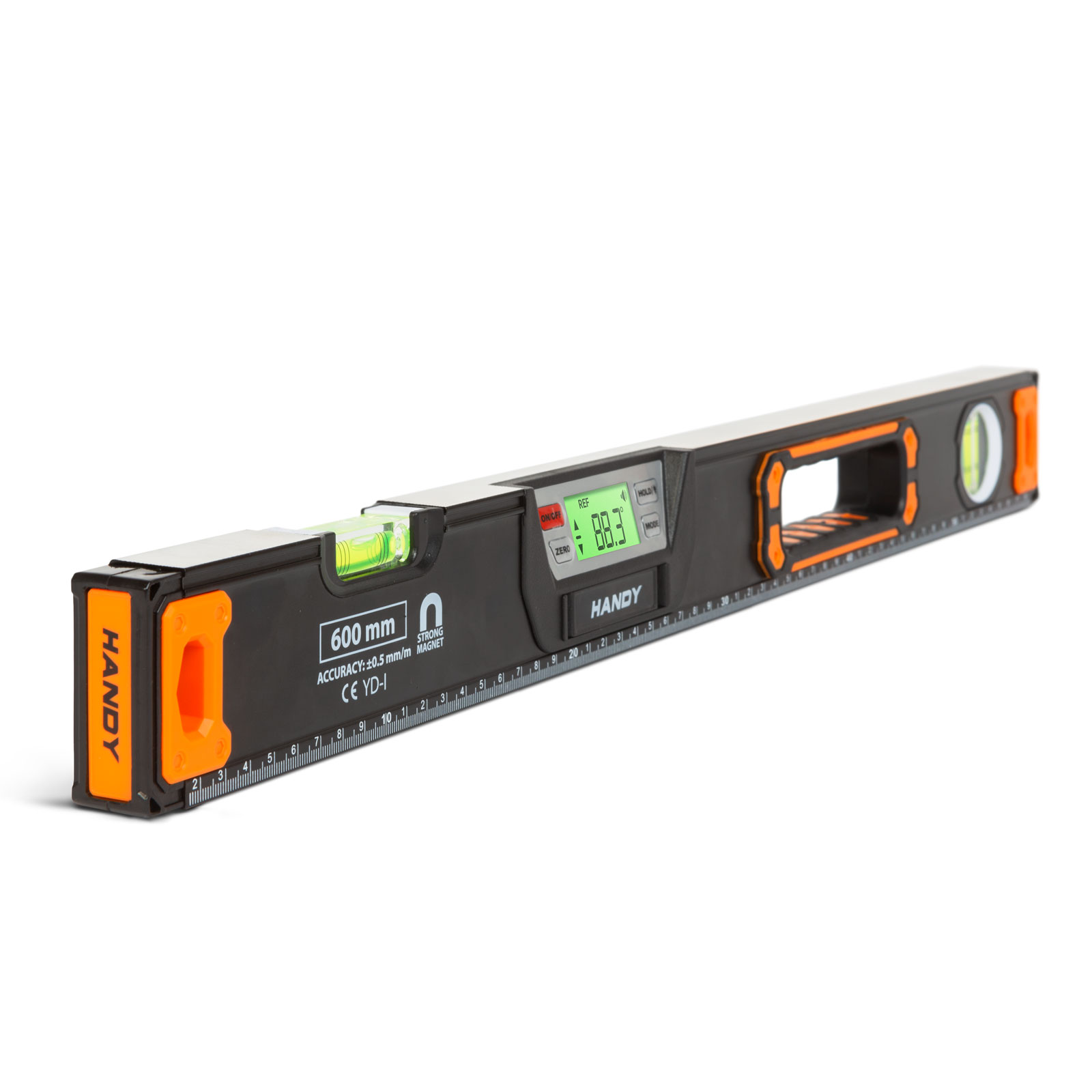 Nivela Boloboc Magnetica Digitala cu Afisaj LCD, Avertizare Sonora si Rigla, Lungime 60 cm, Masurare Unghi 0-360 Grade