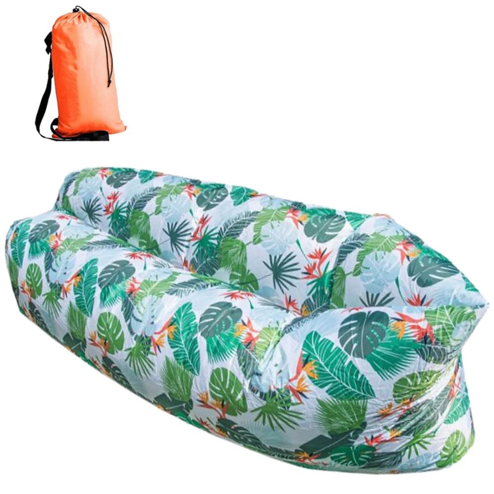 Saltea Gonflabila tip Sezlong Lazy Bag pentru Plaja sau Casa cu Rucsac Transport, Premium Maldive
