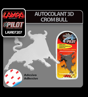 Autocolant 3D crom Bull Garage AutoRide