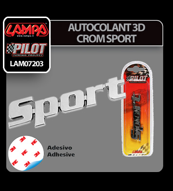 Autocolant 3D crom Sport Garage AutoRide