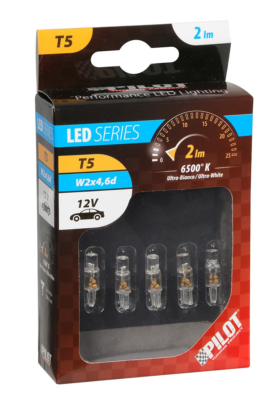 Bec tip LED 12V iluminat bord soclu pl. T5 W2x46d 5buc- Alb Garage AutoRide
