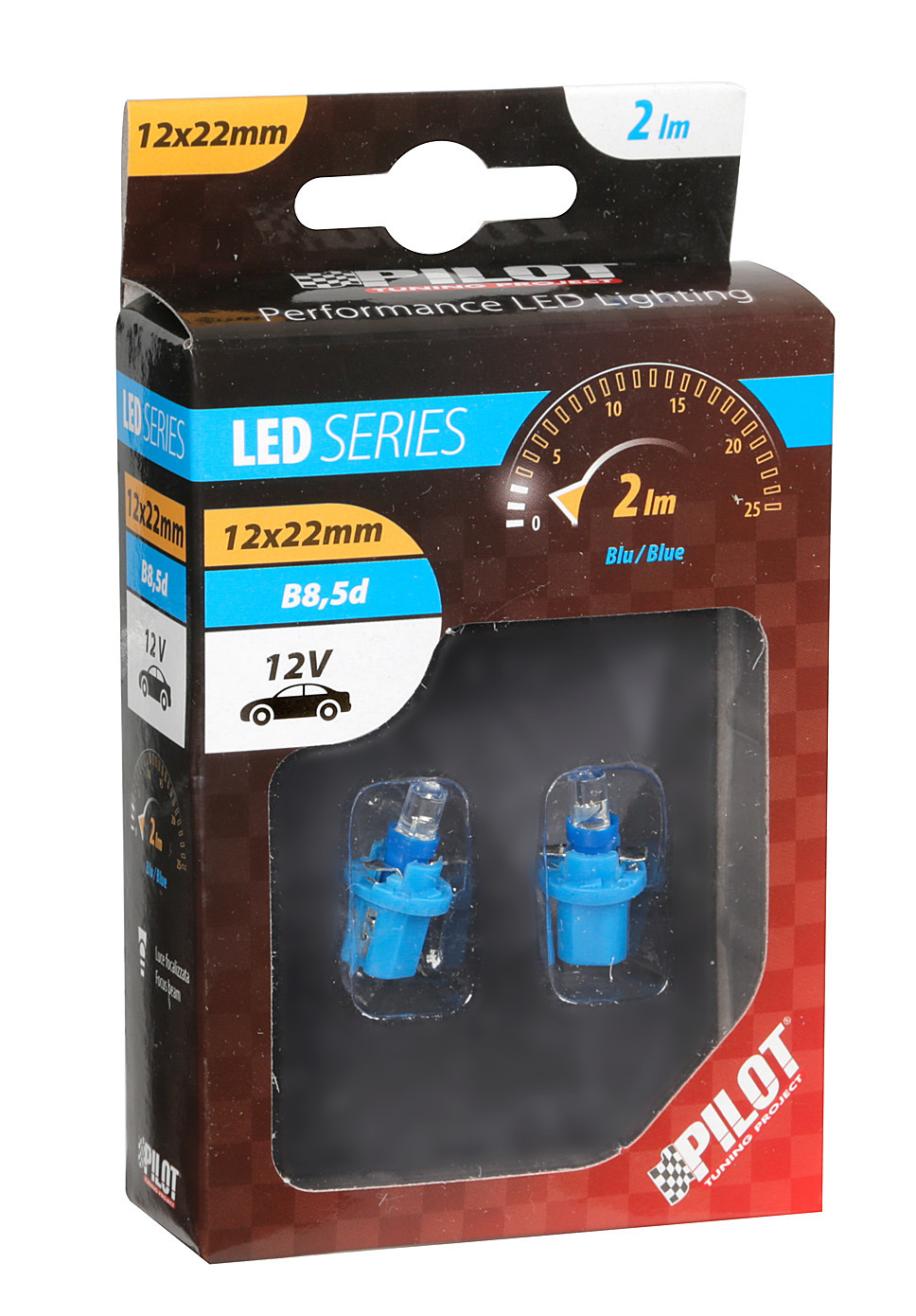 Bec tip LED 12V iluminat bord soclu plastic B85d 2buc- Albastru Garage AutoRide