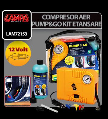Compresor aer Pump&Go 12V si kit etansare pneuri Garage AutoRide