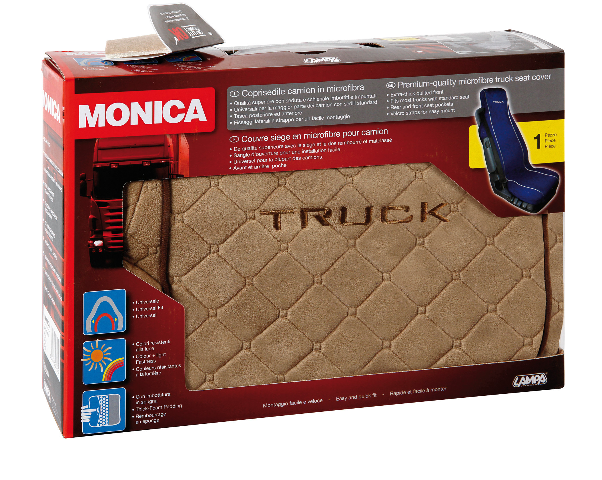 Husa scaun camion Monica microfibra 1buc - Bej Garage AutoRide