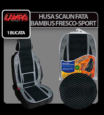 Husa scaun fata bambus Fresco-Sport 1buc - Negru/Gri Garage AutoRide