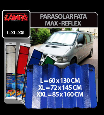 Parasolar fata Max-Reflex - 85x160cm - XXL Garage AutoRide