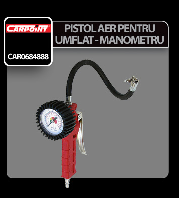 Pistol aer pentru umflat cu manometru profesional Carpoint Garage AutoRide