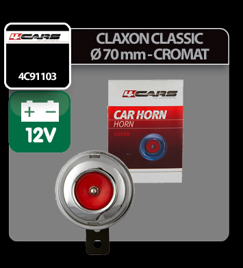 Claxon Classic cromat Ø 70mm 12V - 4Cars Garage AutoRide