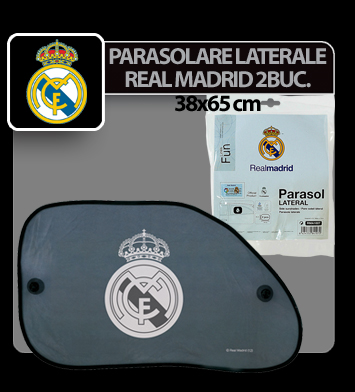 Parasolare laterale cu ventuze Real Madrid 2buc. - 38x65cm Garage AutoRide