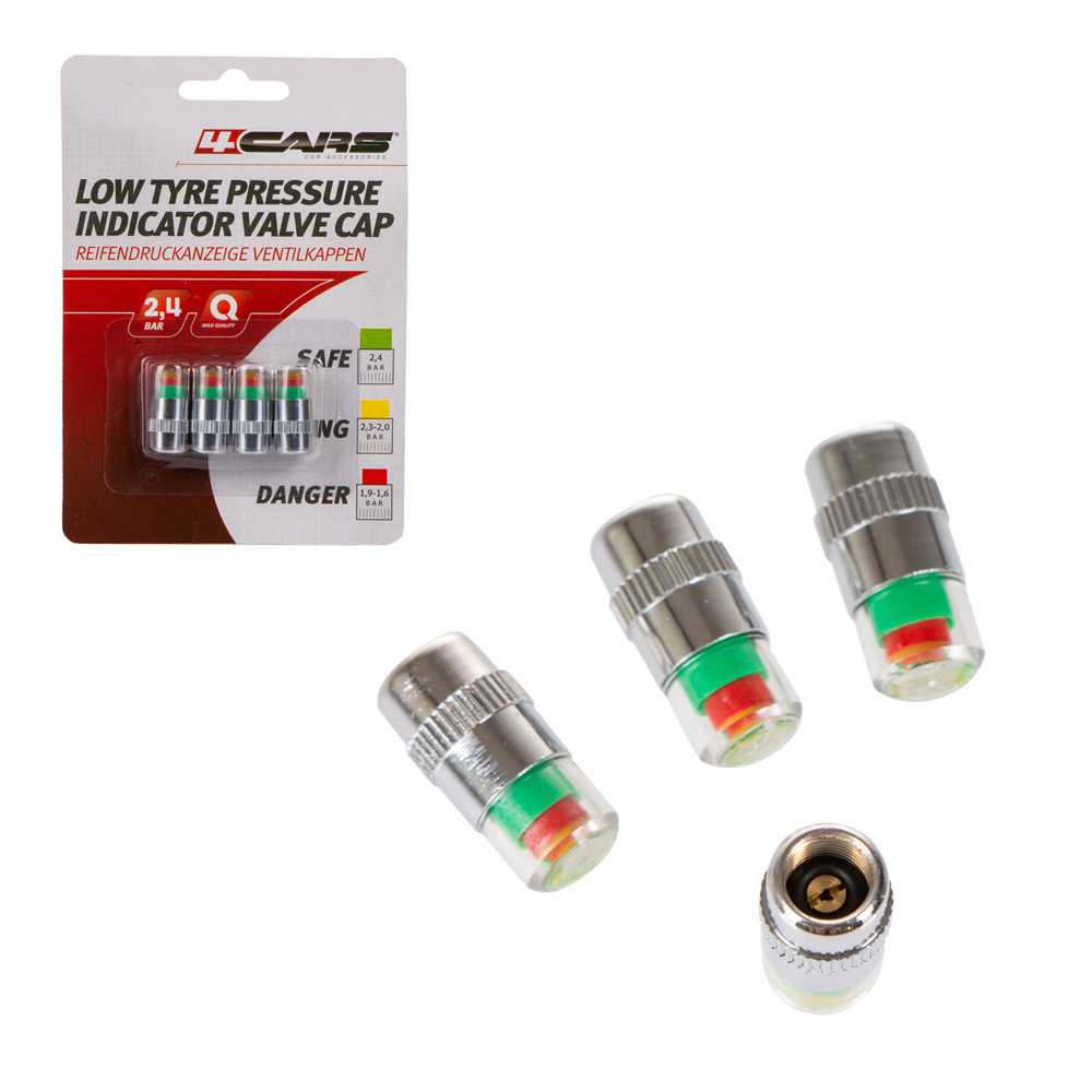 Capacele valve cu indicator presiune color 2.4 Bar 4buc 4Cars Garage AutoRide
