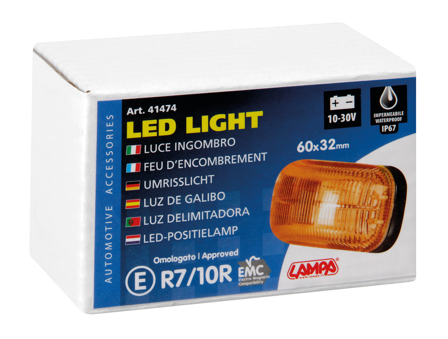 Lampa gabarit cu 4 LED-uri 10/30V - Galben Garage AutoRide