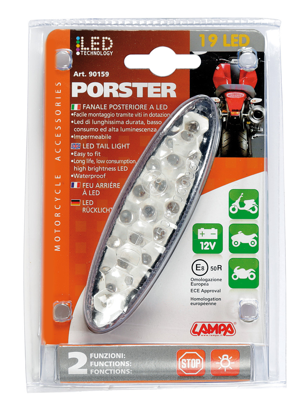 Lampa stop LED cu 2 functii Porster 12V Garage AutoRide