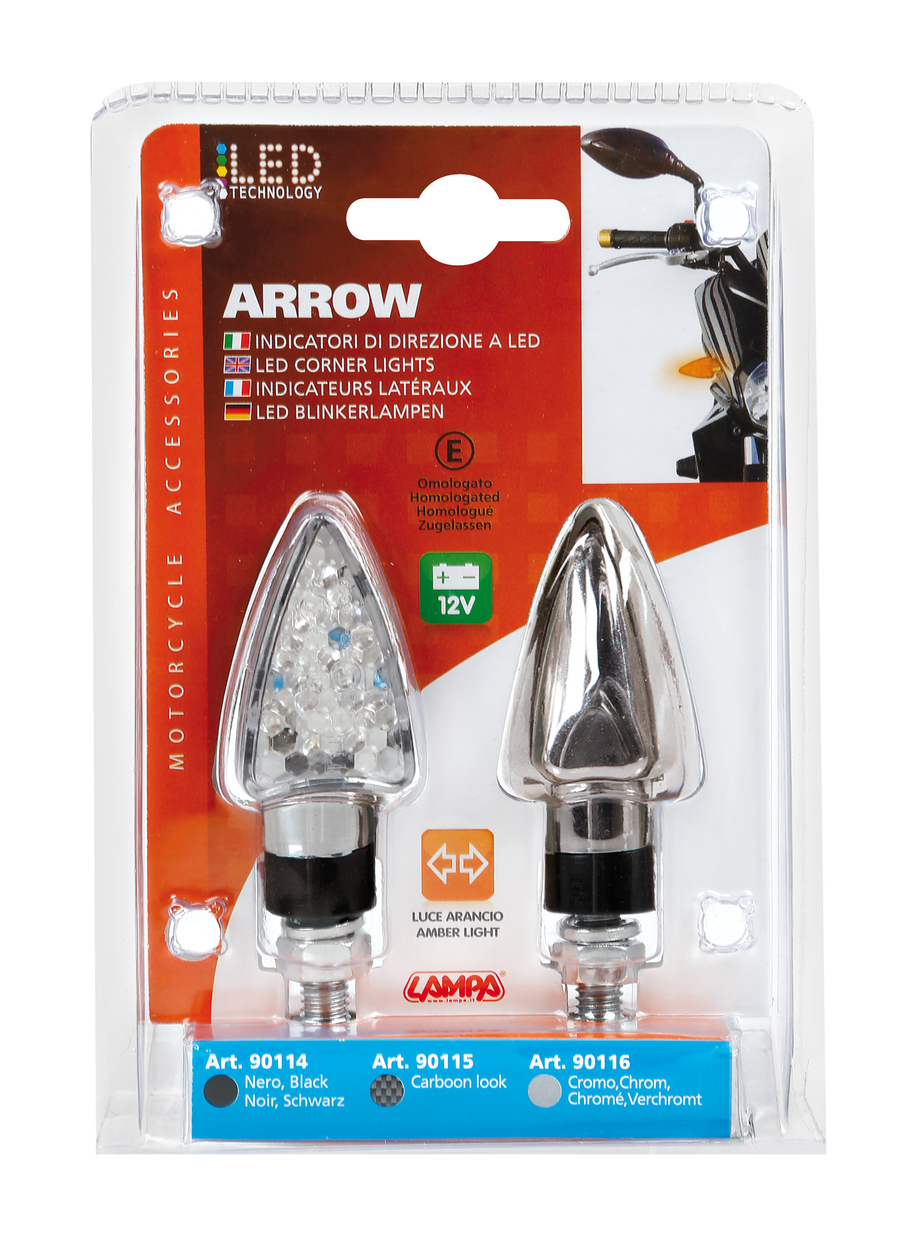 Lampi semnalizare directie mers Arrow-2 LED 12V 2buc - Crom Garage AutoRide