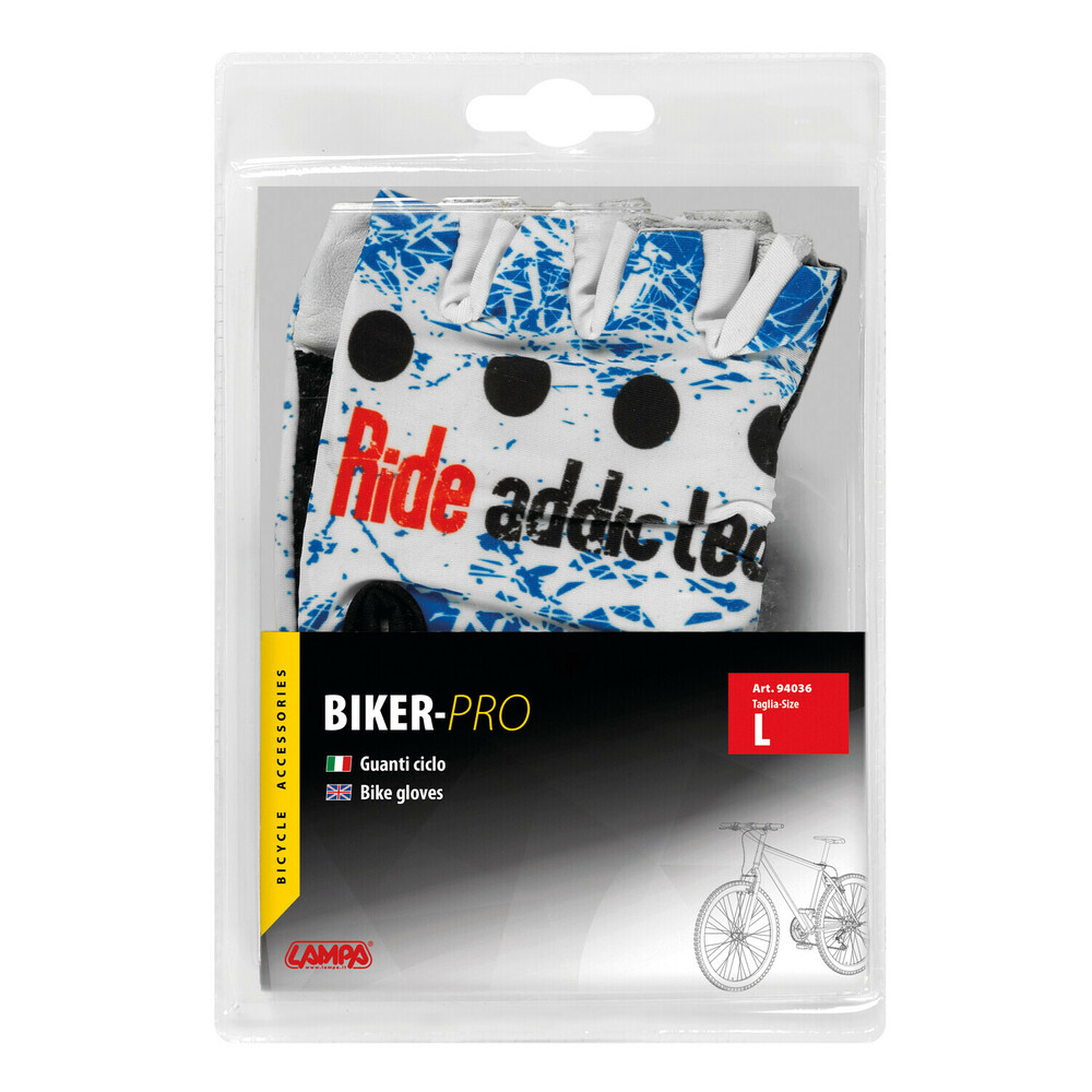 Manusi ciclism Biker-Pro - L - Albastru/Alb Garage AutoRide