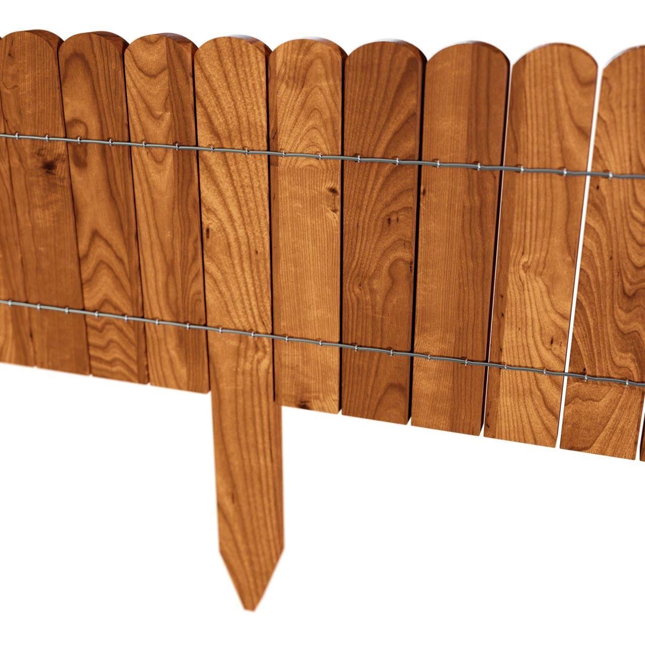 Gard de gradina decorativ din lemn, maro, 200x20 cm GartenVIP DiyLine