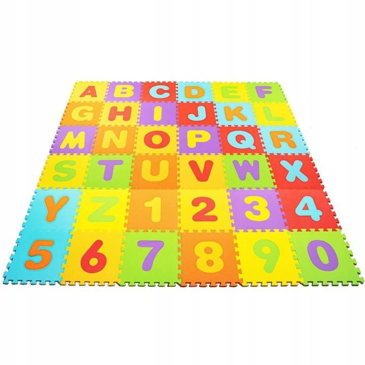 Covor spuma ptr copii, EVA multicolor, model alfabet si numere, 172x172x1cm, Springos GartenVIP DiyLine