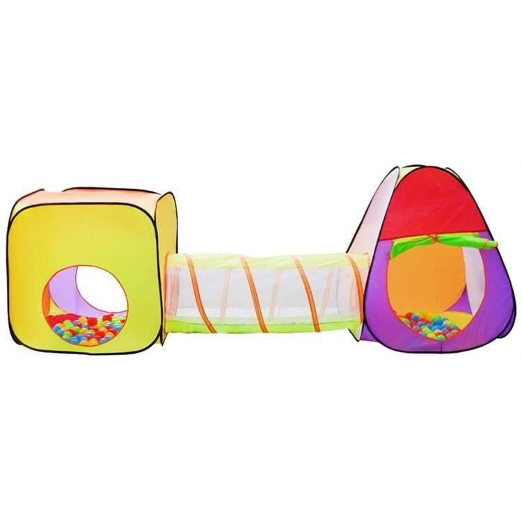 Cort de joaca pentru copii, 3 in 1, igloo si cub, cu tunel, 200 bile, husa, 280x83x100 cm GartenVIP DiyLine