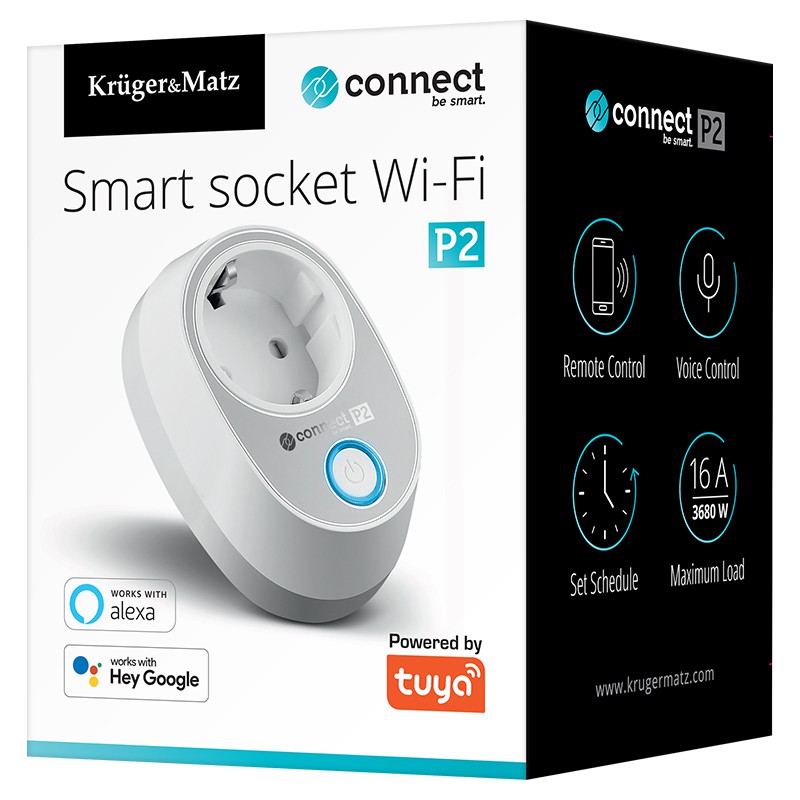 Priza Inteligenta SMART Wi-Fi Connect P2 Tuya Programabila si Controlabila din Telefon Wireless