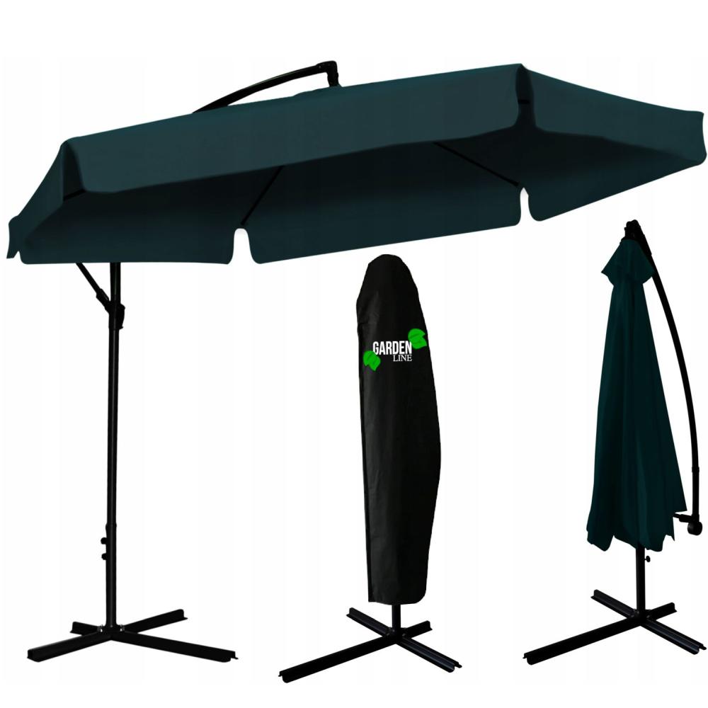 Set Umbrela Mare pentru Terasa sau Gradina cu Suport Articulat Reglabil, Diametru 300cm, Culoare Verde, Husa Inclusa
