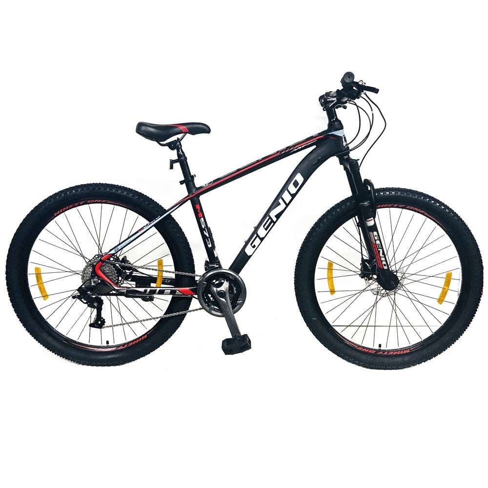 Bicicleta mountain bike 27.5 inch, schimbator 27 viteze, cadru aluminiu, frane hidraulice, rosu, genio MultiMark GlobalProd