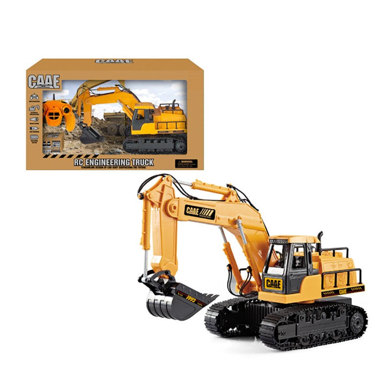 Excavator cu telecomanda 7 canale, reincarcabil usb, 18x13.5x33.5 cm, rotire 360 grade MultiMark GlobalProd
