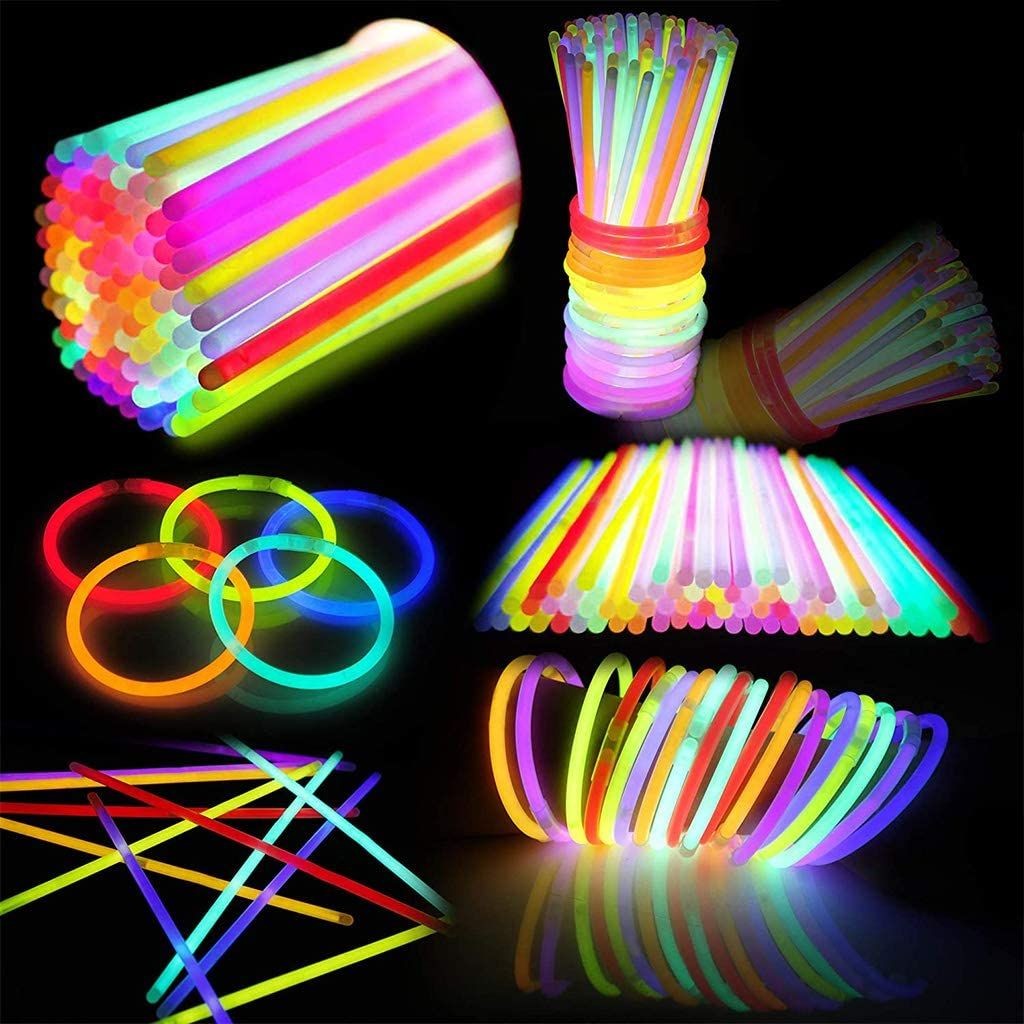 Betisoare bratari luminoase glow sticks, diverse culori, set 100 bucati culoare galben MultiMark GlobalProd