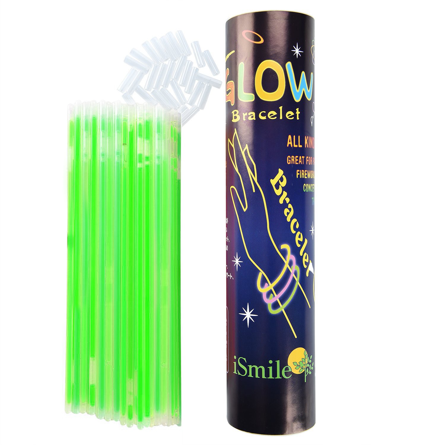 Betisoare bratari luminoase glow sticks, diverse culori, set 100 bucati culoare galben MultiMark GlobalProd