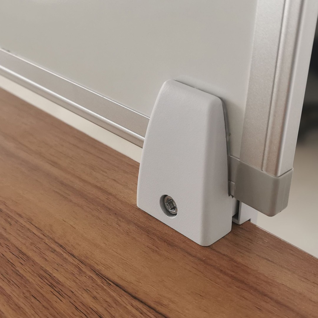 Tabla magnetica alba 40x120 cm, 2 fete, rama de aluminiu, prindere desktop pe birou MultiMark GlobalProd