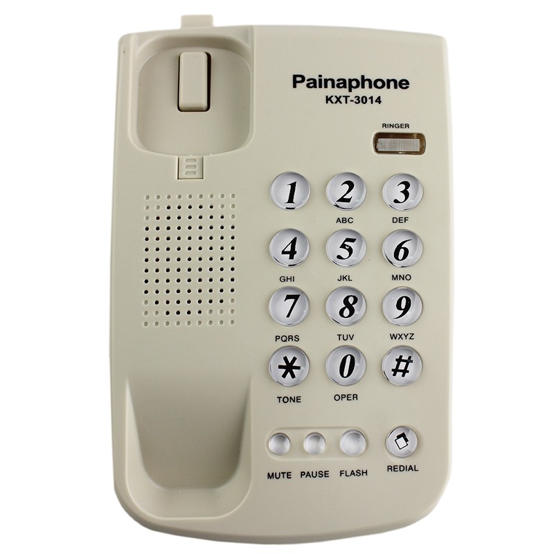 Telefon fix cu fir, functie mute, pause, reapelare, flash, 16 taste mari culoare alb MultiMark GlobalProd