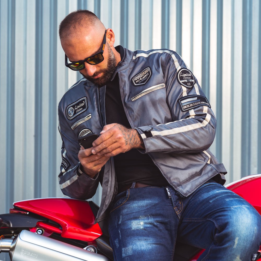 Pantaloni Moto Barbati Jeans W-TEC Feeldy Albastru FitLine Training