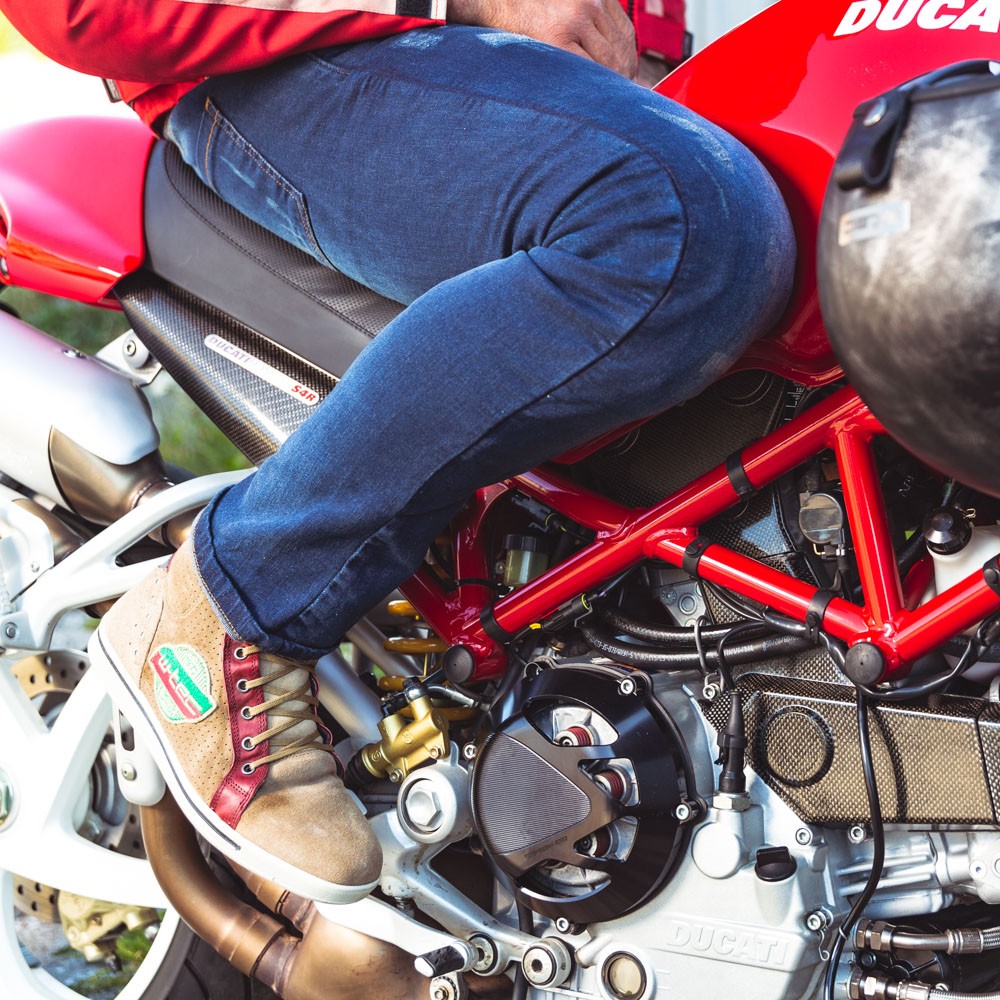 Pantaloni Moto Barbati Jeans W-TEC Feeldy Albastru FitLine Training