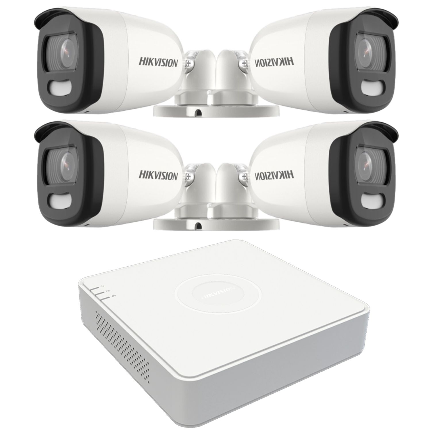 Sistem de supraveghere video 4 camere Hikvision ColorVU 5MP lumina alba 20m, DVR 4 canale SafetyGuard Surveillance