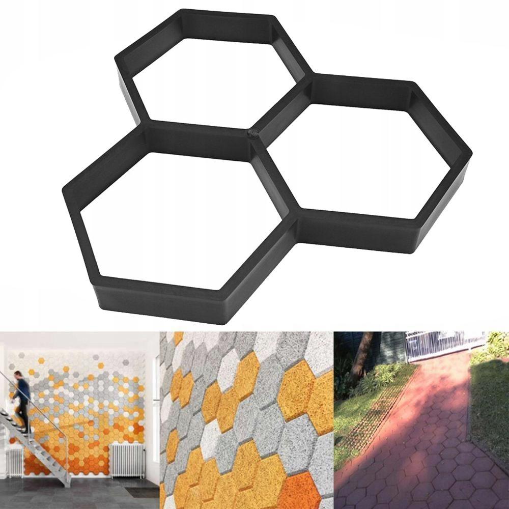 Matrita cu Contur pentru Turnat Pavaj din Beton, Sablon Forma de Cuburi Hexagonale Mari XL