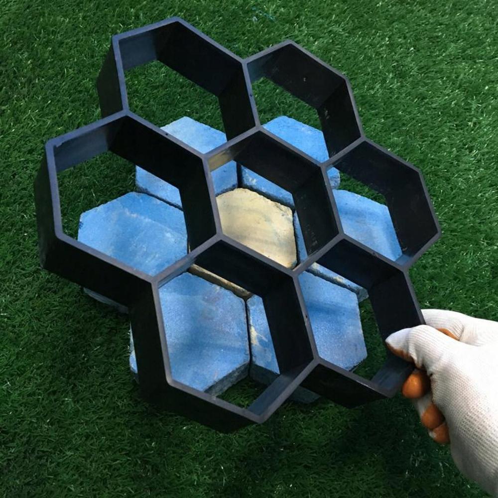 Matrita cu Contur pentru Turnat Pavaj din Beton, Sablon Forma de Floare Cuburi Hexagonale