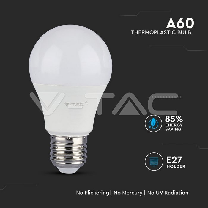 Bec LED Cip SAMSUNG 8.5W E27 A++ A60 Plastic 4000K COD: 253 Automotive TrustedCars