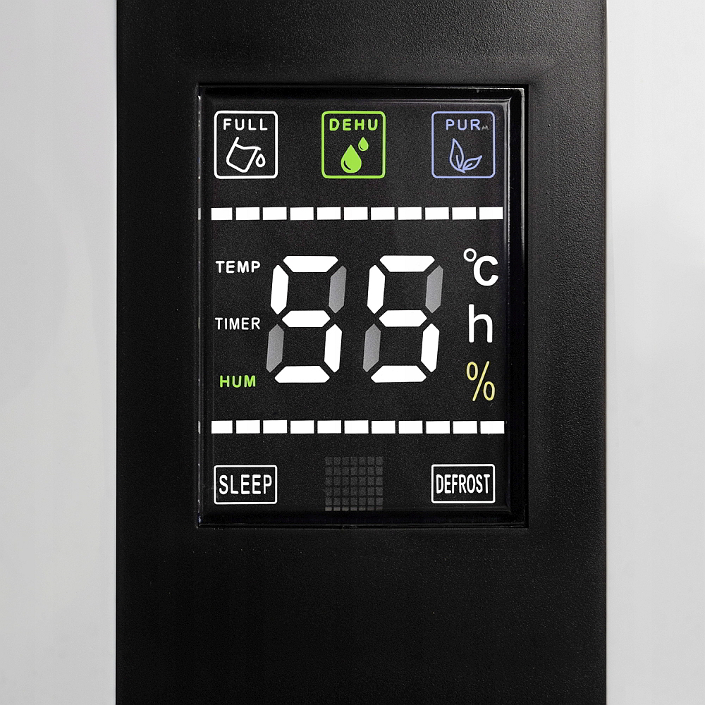 Dezumidificator si Purificator de Aer 2-in-1, Afisaj Temperatura/Umiditate, Randament 650ml/zi, Putere 90W, Anti-Mucegai, Telecomanda, Alb