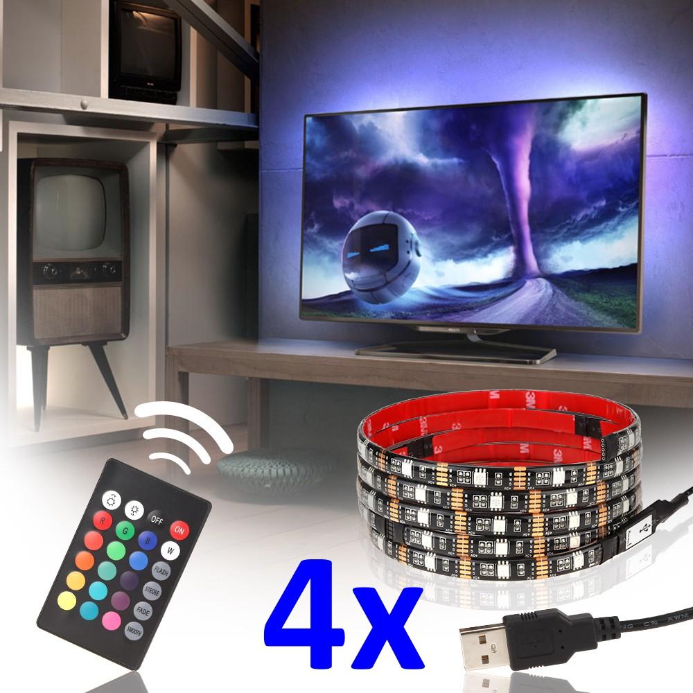 Kit Banda LED SMART4 TV 40-60 Iluminare Ambientala Fundal RGB in Spatele Televizorului Backlight -
