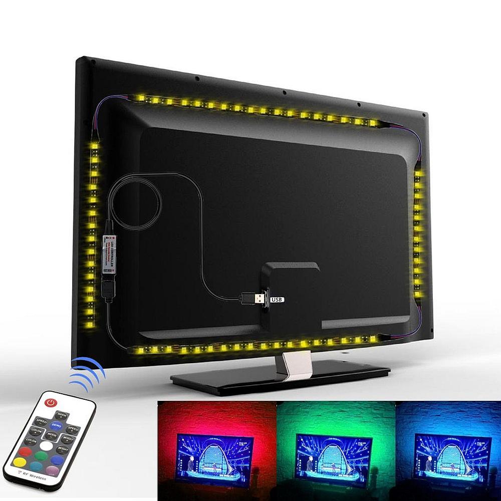 Kit Banda LED SMART4 TV 40-60 pentru Iluminare Ambientala Fundal RGB in Spatele Televizorului Backlight cu Telecomanda