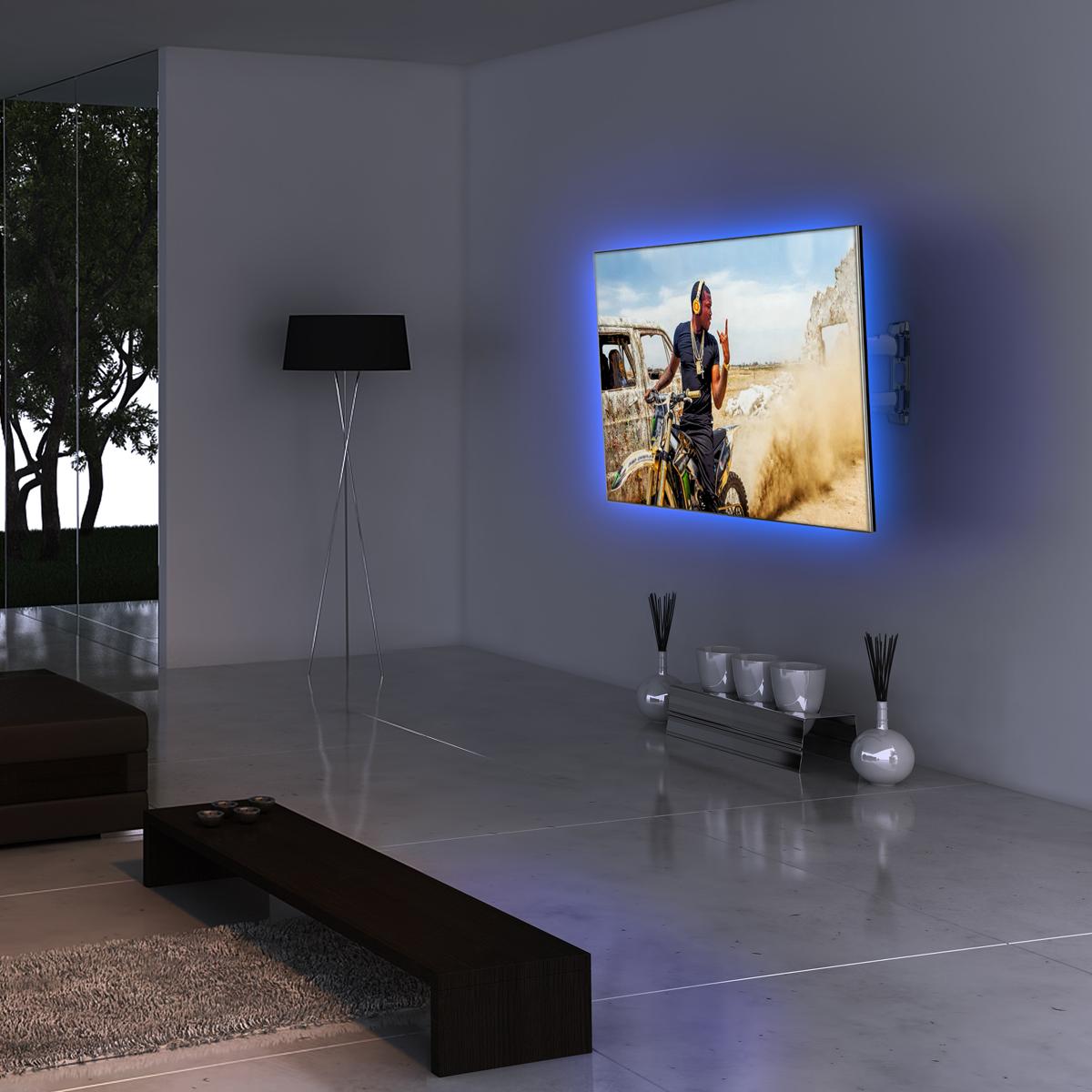 Kit Banda LED SMART2 pentru Iluminare Ambientala Multicolor RGB in Spatele Televizorului Backlight TV cu Telecomanda