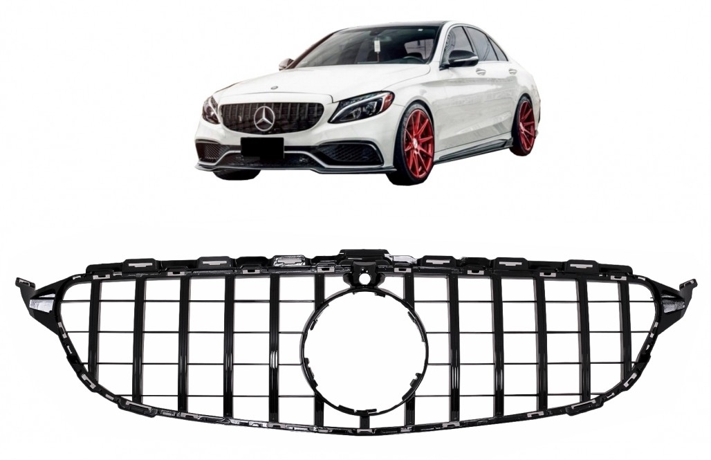 Grila Centrala Mercedes C-Class W205 S205 A205 C205 (2014-2018) GT-R Panamericana Design Negru Performance AutoTuning