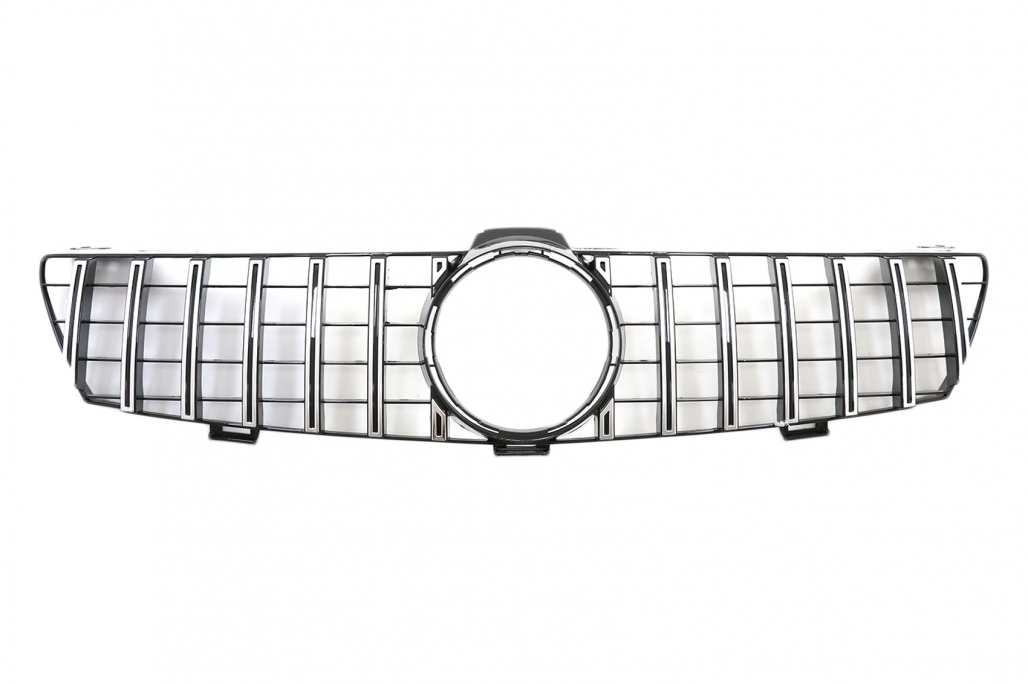 Grila Centrala Mercedes CLS W219 Facelift (2005-2008) GT-R Panamericana Design Negru Lucios & Chrome Performance AutoTuning