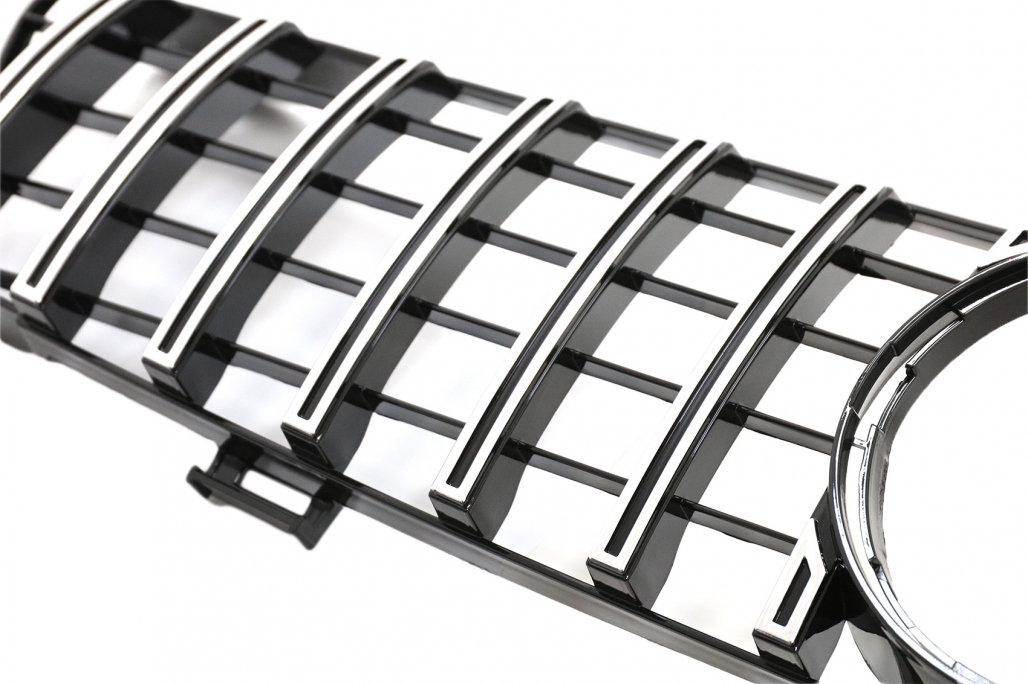 Grila Centrala Mercedes CLS W219 Facelift (2005-2008) GT-R Panamericana Design Negru Lucios & Chrome Performance AutoTuning