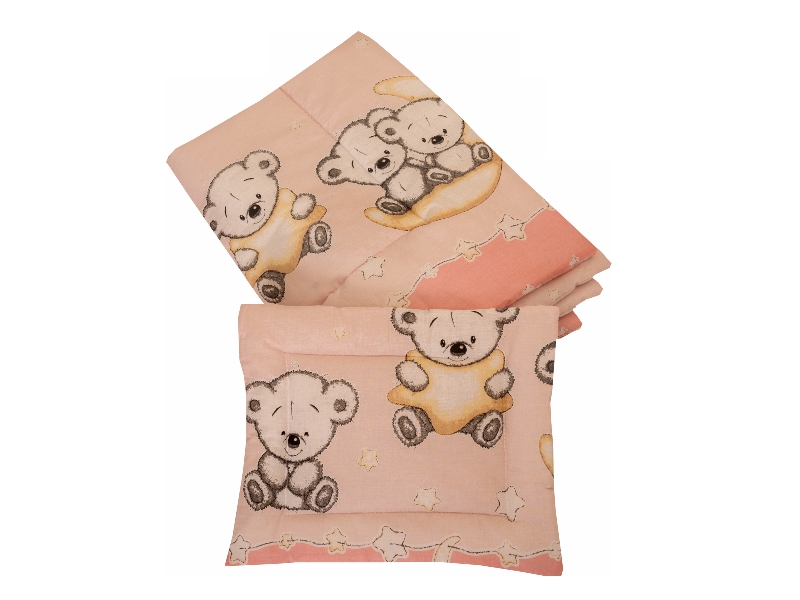 Lenjerie MyKids Bear On Moon Pink M1 4+1 Piese 140x70 GreatGoods Plaything