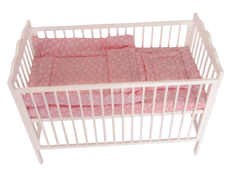 Lenjerie MyKids Crown Pink 3 Piese 120x60 GreatGoods Plaything