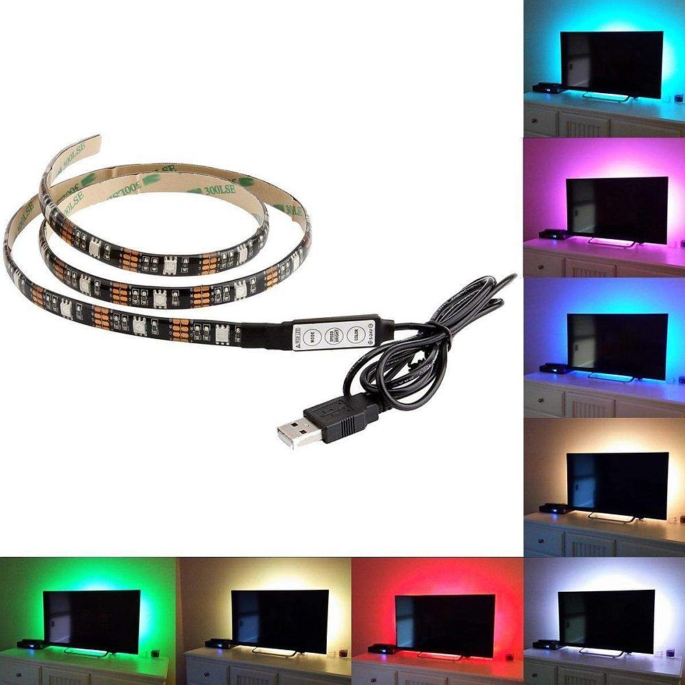 Kit Banda LED SMART1 TV 24-60 pentru Iluminare Ambientala Fundal RGB in Spatele Televizorului Backlight cu Mini Controller