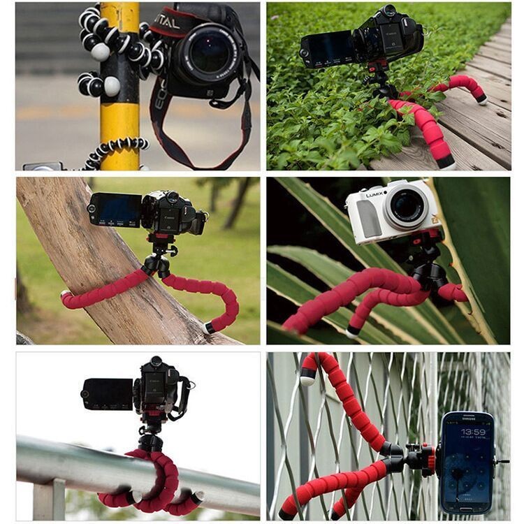 Suport Mini Trepied Flexibil Multifunctional pentru Telefon sau Camera Video, Rosu