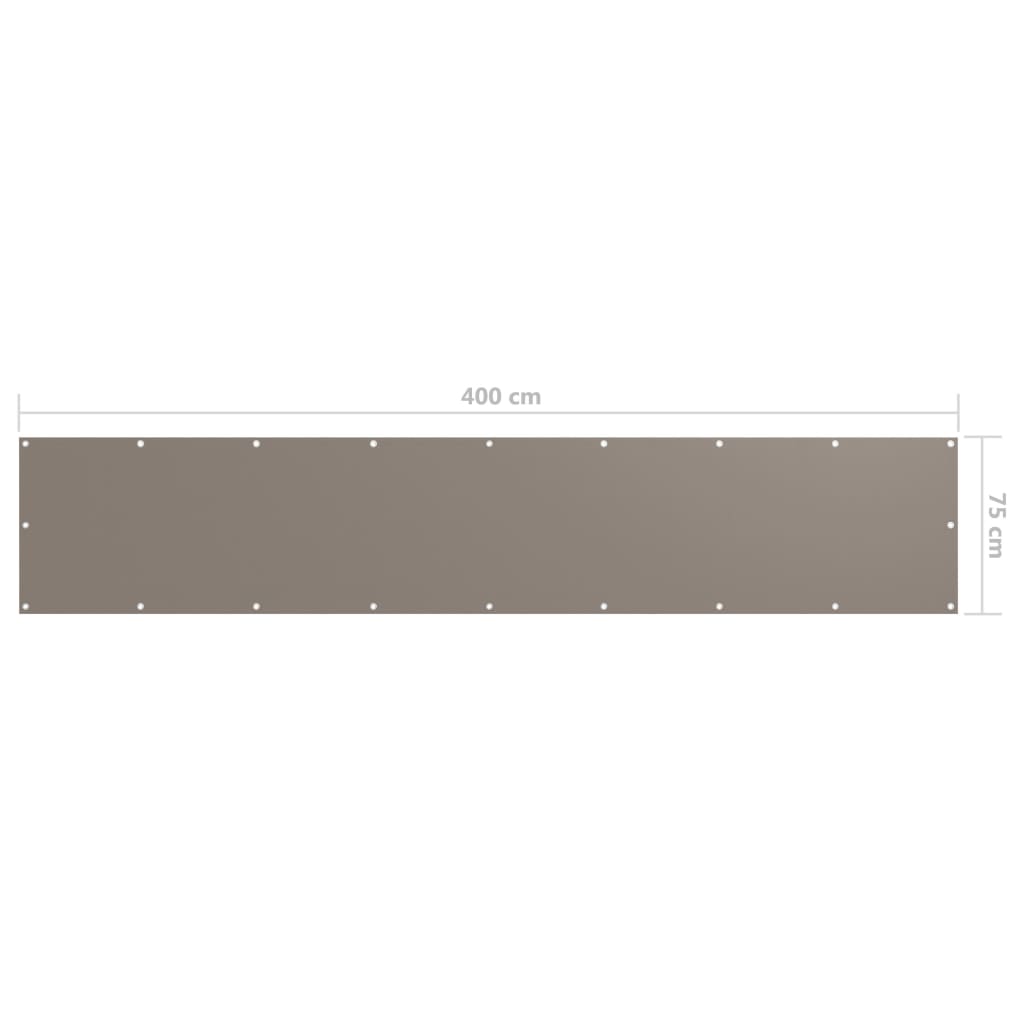 Paravan de balcon, gri taupe, 75x400 cm, țesătură oxford GartenMobel Dekor