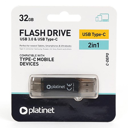 FLASH DRIVE USB 3.0 TYPE C 32GB C-DEPO PLATIN EuroGoods Quality