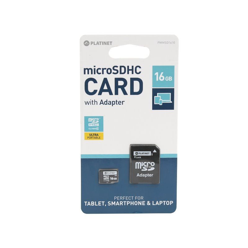 MICRO SD CARD 16GB CLS 10 CU ADAPTOR PLATINET EuroGoods Quality